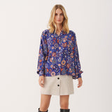 Part Two Verna Woven Shirt Bluing Wallpaper Print