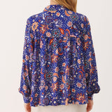 Part Two Verna Woven Shirt Bluing Wallpaper Print