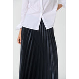 Part Two ViolettaPW Plated Skirt In Navy