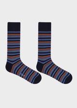 Paul Smith Artist Stripe Placement Socks Navy
