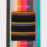 Paul Smith Black Low-Rise 'Artist Stripe' Organic Cotton Boxer Briefs Three Pack
