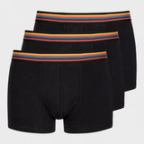Paul Smith Black Low-Rise 'Artist Stripe' Organic Cotton Boxer Briefs Three Pack