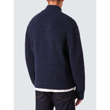 Paul Smith Cable Knit Zip Neck Sweater In Blue