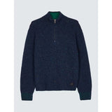 Paul Smith Cable Knit Zip Neck Sweater In Blue