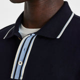 Paul Smith Contrast Placket Zebra Polo Navy