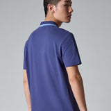 Paul Smith Contrast Tipping Zip Polo Shirt In Blue