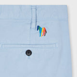 Paul Smith Cotton-Twill 'Broad Stripe Zebra' Shorts In Light Blue
