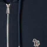 Paul Smith Cotton Zip-Front Zebra Logo Hoodie In Dark Navy