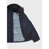Paul Smith Down Hooded Puffer Jacket In Navy