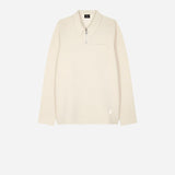 Paul Smith Ecru Marl Cotton-Linen Zip-Neck Sweatshirt