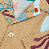 Paul Smith Floral Seersucker Short Sleeve Shirt Camel