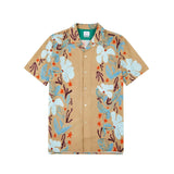 Paul Smith Floral Seersucker Short Sleeve Shirt Camel