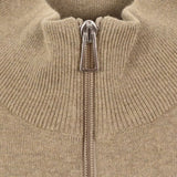 Paul Smith Half Zip Zebra Logo Jumper In Brown