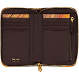 Paul Smith Inverted 'Dusky Swirl' Zip Around Purse In Burgundy