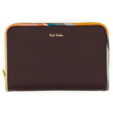 Paul Smith Inverted 'Dusky Swirl' Zip Around Purse In Burgundy