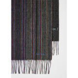 Paul Smith Lambswool Trent Stripe Scarf In Grey