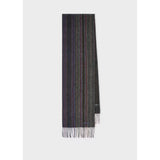 Paul Smith Lambswool Trent Stripe Scarf In Grey