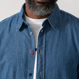 Paul Smith Long Sleeve Tailored Fit Denim Shirt In Medium Blue