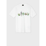Paul Smith Men's 'Cactus' Print T-Shirt In White