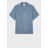 Paul Smith Men's Linen Short-Sleeve Shirt In Washed Blue