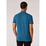 Paul Smith Men's Zip-Neck Polo Shirt With Contrast Tipping In Blue