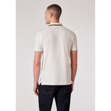 Paul Smith Men's Zip-Neck Polo Shirt With Contrast Tipping In White