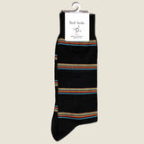 Paul Smith Men's Multi Signature Stripe Socks In Black