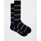 Paul Smith Mens Multi Signature Stripe Socks In Navy