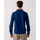 Paul Smith Mens Zip Neck Zebra Badge Sweater In Blue