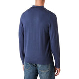 Paul Smith Merino Wool Polo Sweater In Indigo