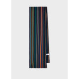 Paul Smith Merino Wool Stripe Scarf In Black