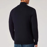 Paul Smith Half Zip Zebra Logo Sweater In Navy