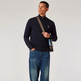 Paul Smith Half Zip Zebra Logo Sweater In Navy