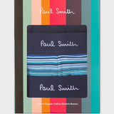 Paul Smith Organic-Cotton Blue 'Signature Stripe' Mix Boxer Briefs Three Pack