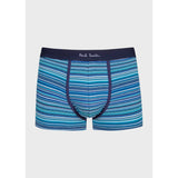 Paul Smith Organic-Cotton Blue 'Signature Stripe' Mix Boxer Briefs Three Pack In Blue