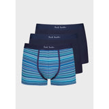 Paul Smith Organic-Cotton Blue 'Signature Stripe' Mix Boxer Briefs Three Pack In Blue