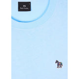 Paul Smith Organic Cotton Zebra Logo Regular T-Shirt Pale Blue