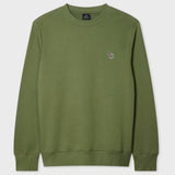 Paul Smith Organic Cotton Zebra Logo Sweatshirt In Khaki Green