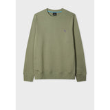 Paul Smith Organic Cotton Zebra Logo Sweatshirt In Washed Green