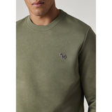 Paul Smith Organic Cotton Zebra Logo Sweatshirt In Washed Green