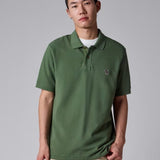 Paul Smith Organic Cotton Zebra Polo Shirt In Khaki Green