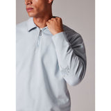 Paul Smith Organic Cotton Zip-Neck Sweatshirt In Light Blue