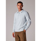 Paul Smith Organic Cotton Zip-Neck Sweatshirt In Light Blue