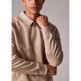 Paul Smith Organic Cotton Zip-Neck Sweatshirt In Oatmeal