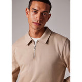 Paul Smith Organic Cotton Zip-Neck Sweatshirt In Oatmeal
