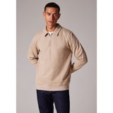 Paul Smith Organic Cotton Zip-Neck Sweatshirt In Oatmeal