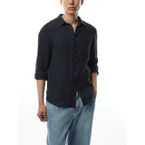 Paul Smith PS Classic Linen Shirt In Very Dark Navy