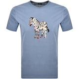 Paul Smith Regular Fit Large Zebra T Shirt In Blue