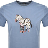 Paul Smith Regular Fit Large Zebra T Shirt In Blue