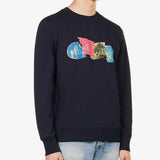 Paul Smith Skateboard Graphic-print Organic-cotton Sweatshirt Dark Navy